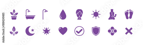 A set of skincare icons, isolated on a white background.
