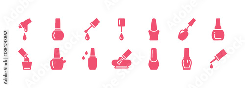 Vector illustration of nail polish icons