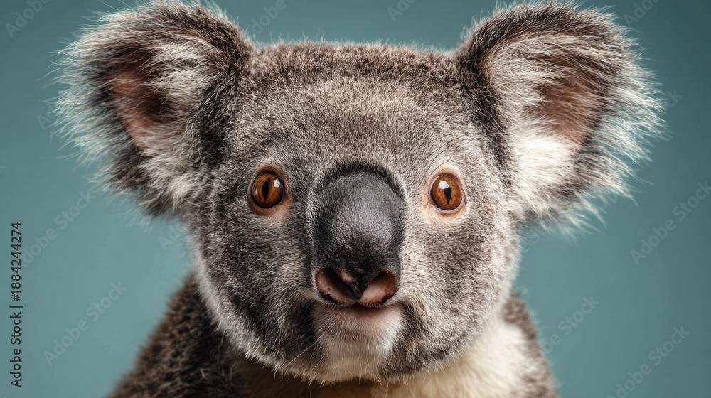 Obraz premium Close-Up Portrait of a Koala with Clean Background and High Fidelity