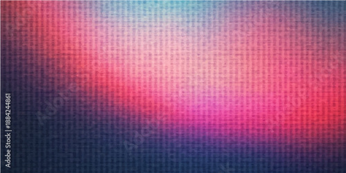 Abstract colorful digital wallpaper featuring a futuristic mosaic pattern of pink and purple square tiles and blue grid lines on a grunge textured backdrop illustration