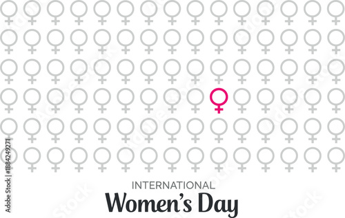 International Women's Day graphic with repeating female symbols