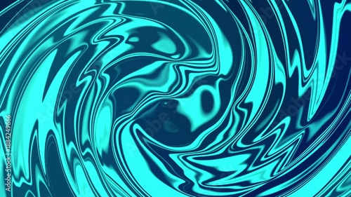 Cyan mercury motion background on black screen. Fluid abstract background with ripples and waves. Luxury liquid in motion.