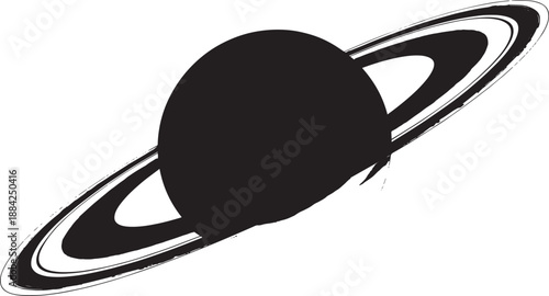 Saturn Planet with Rings Isolated on White Background