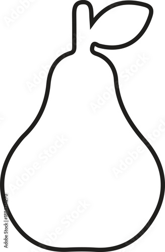 Pear icon. Black outline pear icon on white background.
