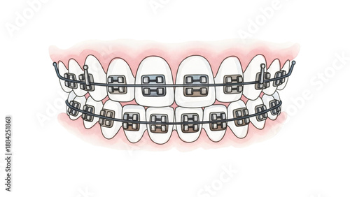 Smile with braces and braces front teeth showing the braces that are.