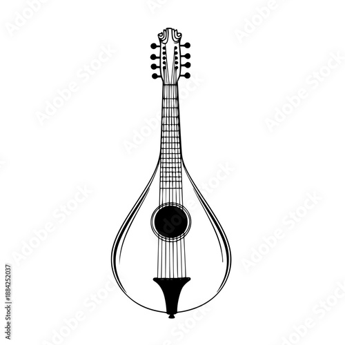 Melodic Musical Mandolin - Tribute String Instrument | Clean, isolated vector art for creative projects.