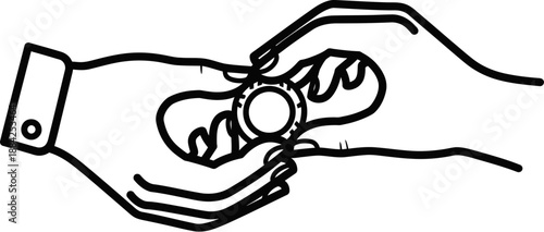 Hands exchanging a ring