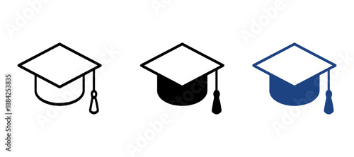 Graduation cap icon vector  