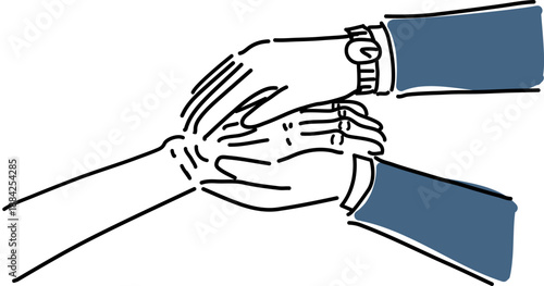 高齢の親を介護する会社員の手元、ビジネスケアラー