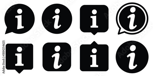 information icon set info button info symbol flat style information icon collection info icons info point icon black help logo info simple set vector icon, a premium ranked vector illustration set 