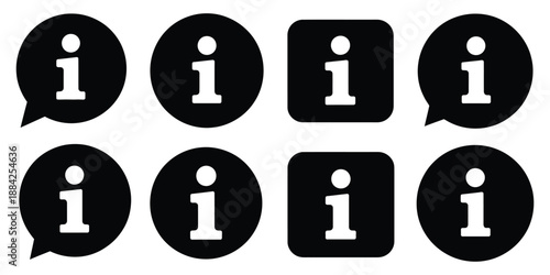 information icon set info button info symbol flat style information icon collection info icons info point icon black help logo info simple set vector icon, a high ranked illustration collection ideal 