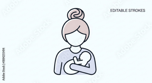 Woman breastfeeding baby nursing mother illustration of parenting and motherhood