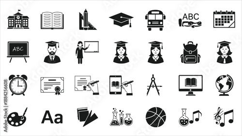  Vector Pack of 24 Education Related Glyph Icons