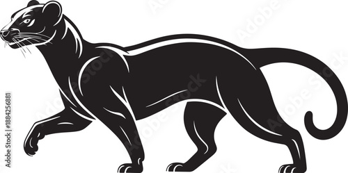 Black panther silhouette in motion Vector.
