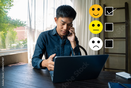 Obraz na plátne Happy Client customer experience concept