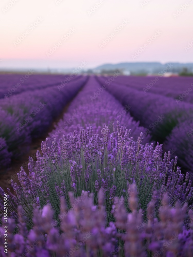 Obraz premium lavender field at sunset