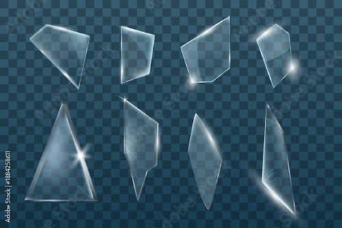 Broken Glass Shards Isolated Set
