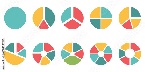 pie charts diagrams different color circles isolated infographic element round shape vector, a premium ranked vector illustration set showcasing clean infographic designs for analytics, marketing