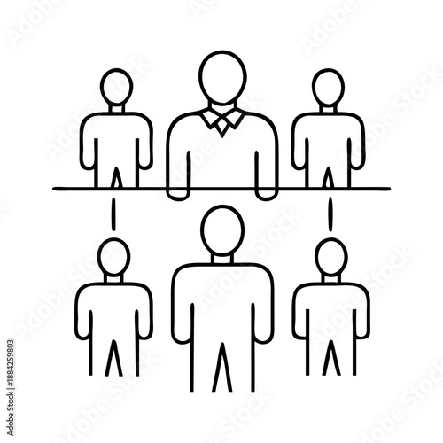 Organizational hierarchy structure with manager and subordinates