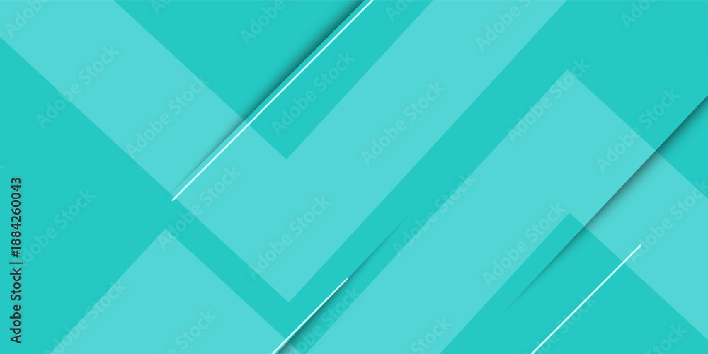 Fototapeta premium Bright colorful abstract geometric background with green turquoise gradient color combination. Simple arrow pattern color lines on background.