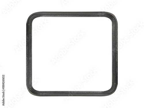 Black rubber window frame from transport (bus, train, industrial vehicle) is isolated.