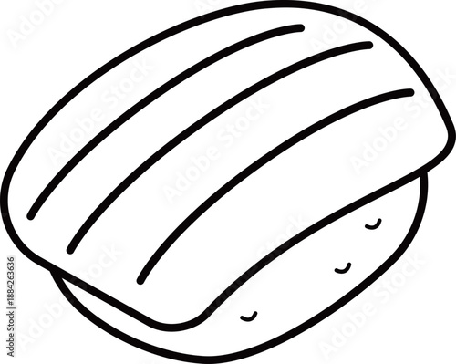 イカの寿司アイコン　モノトーン