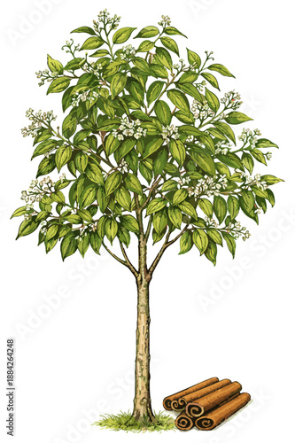 Cinnamomum verum illustration art