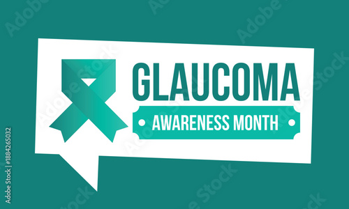 Glaucoma Awareness Month. Celebrate annual in January. Vision problems. Save your eyes. Prevention and protection. Green ribbon. Medical healthcare concept. Poster, banner and background. Vector