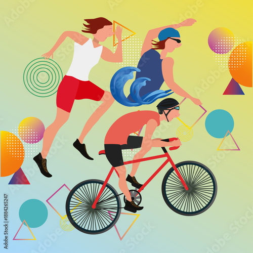 Vector flat icon sport events - athletes various sports contested.booklets, brochures, promotional materials, banners, web design. Isolated on a white abstract background.All sport species of events 