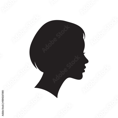 Woman head silhouette icon vector illustration on white background