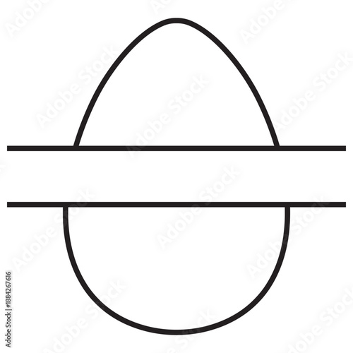 Easter egg banner, an egg divided by horizontal lines for text