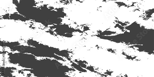 Abstract grunge background featuring a black ink splat texture with a dirty spray paint splatter pattern and a vintage floral border design on a grungy vector illustration wallpaper