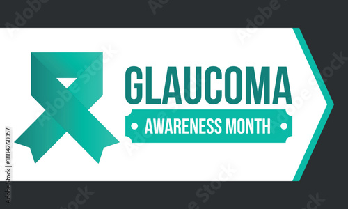 Glaucoma Awareness Month. Celebrate annual in January. Vision problems. Save your eyes. Prevention and protection. Green ribbon. Medical healthcare concept. Poster, banner and background. Vector