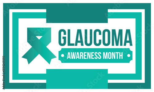 Glaucoma Awareness Month. Celebrate annual in January. Vision problems. Save your eyes. Prevention and protection. Green ribbon. Medical healthcare concept. Poster, banner and background. Vector