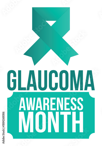 Glaucoma Awareness Month. Celebrate annual in January. Vision problems. Save your eyes. Prevention and protection. Green ribbon. Medical healthcare concept. Poster, banner and background. Vector
