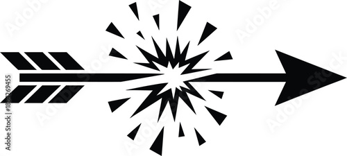 Abstract Minimalist Vector Graphic of a Central Upward Burst or Explosion Shape, Symbolizing Energy Release, Idea Generation, or Powerful Impact on Black Canvas