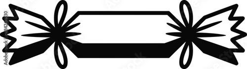 Simple Vector Icon of a Wrapped Candy or Bonbon with Blank Center Label for Text or Branding, Festive Sweet Treat Graphic for Celebration, Party, or Holiday Decoration