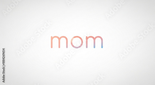 Colorful 'mom' text on white background simple typography design element
