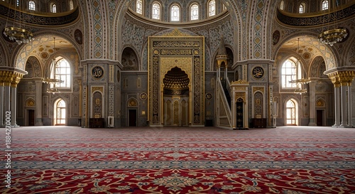 Opulent interior of a historic mosque illustration