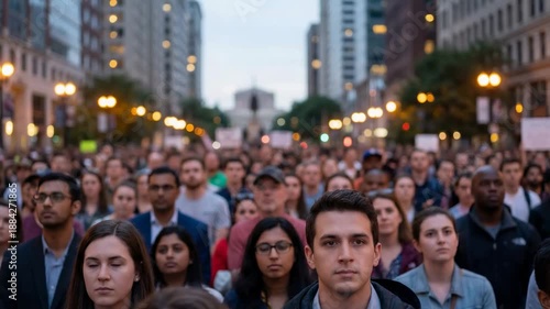 Wallpaper Mural Large group gathers in city center to support social justice and equality during evening event Torontodigital.ca
