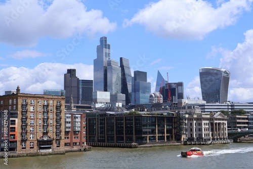 Skyline of the City of London across the River Thames