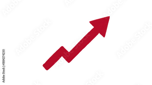 Free Download Red upward arrow zigzag shape symbolizing growth progress success and positive trend isolated on transparency background conveying motivation and achievement - GFXLoad