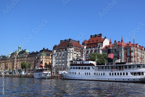 Waterfront of Strandvägen in Stockholm, Sweden