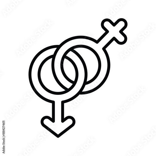 Well designed line icon showing gender symbols in healthcare.