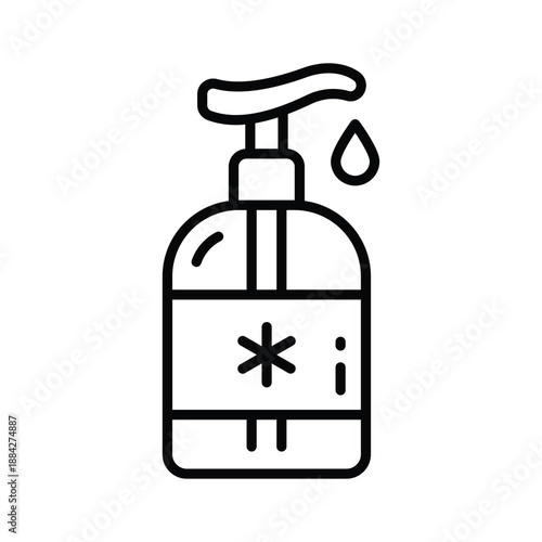 A handy line icon showing hand sanitizer for hygiene
