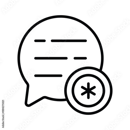 line icon of chat bubble with pill symbolizing online health consultation