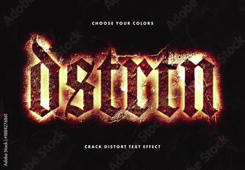 Crack Distort Text Effect Mockup