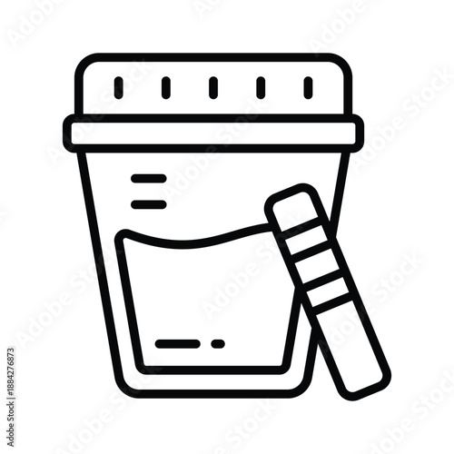 Laboratory urine sample container icon for medical testing diagnostics