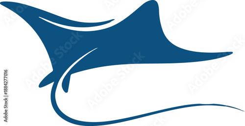 Blue Marine Life Sea Ray Vector