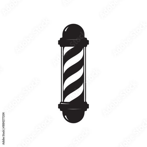 Barber pole icon silhouette icon vector illustration on white background